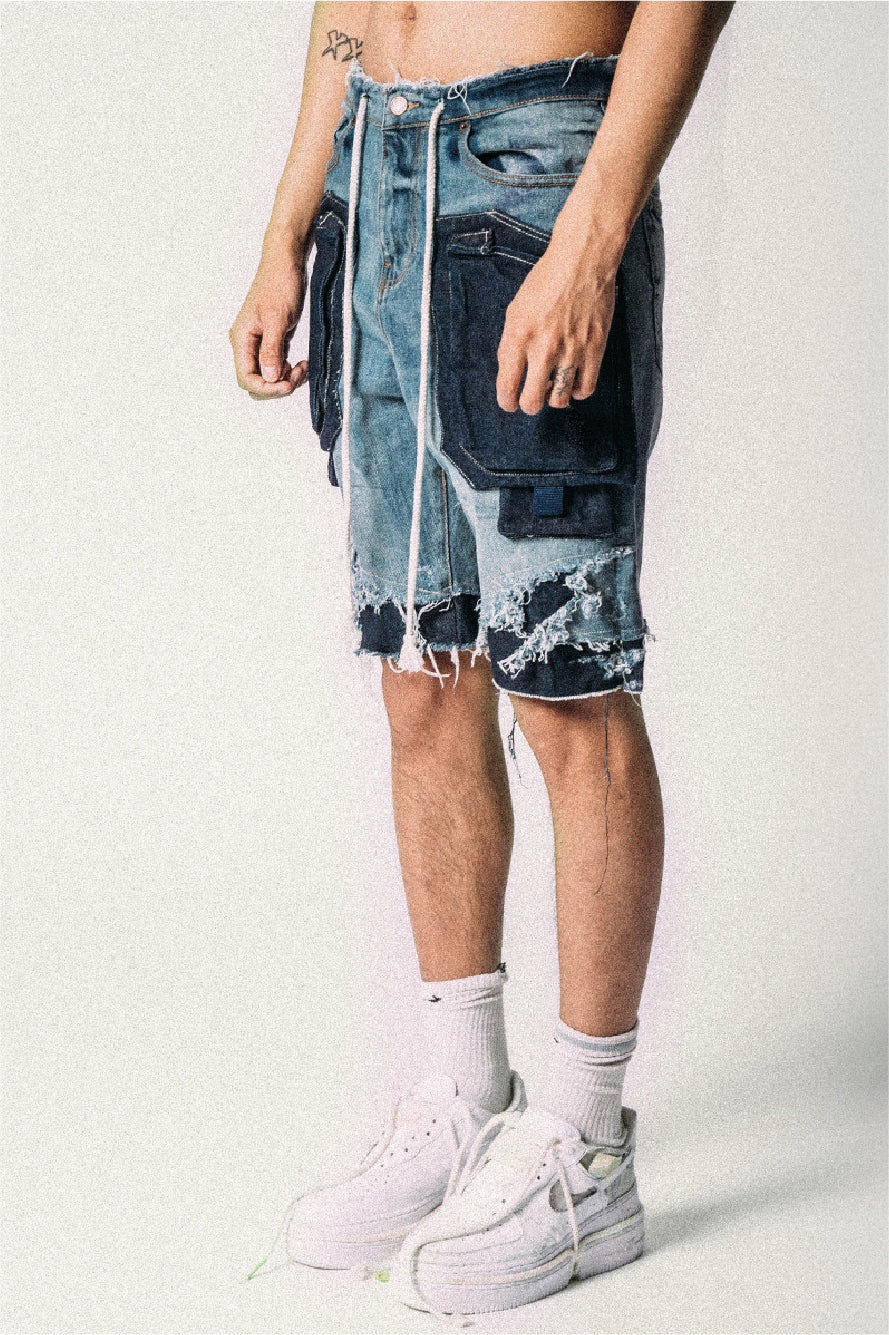 CARGO DENIM SHORTS